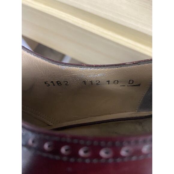 SALVATORE FERRAGAMO Burgundy All Leather Wingtip Oxfords Men\'s Shoes size 10D main image 4